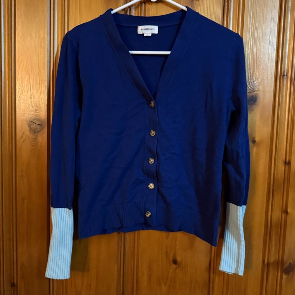 Sunmersalt Blue Cardigan Sweater